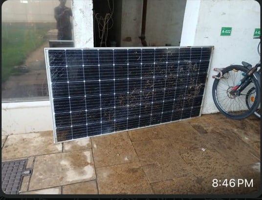 Damage Solar Panel due to  Mumbai sandstorm