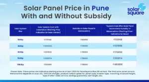 Solar Panel Price in Pune With and Without Subsidy

